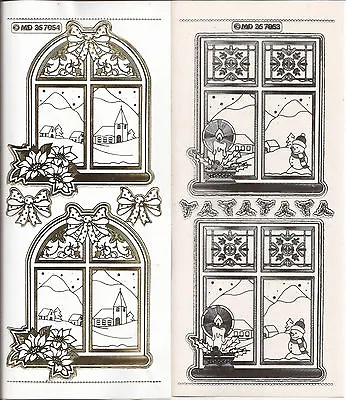 £1.99 • Buy Embossed MD Peel Offs Christmas Stained Glass  BOGOF