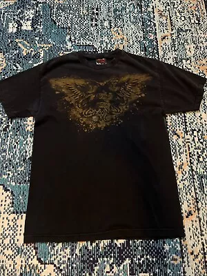 Y2K Miami Ink Skull Wings Snake Shirt 2006 Men’s L Black Streetwear • $19.99