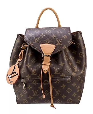 Louis Vuitton Montsouris PM Backpack Brown Monogram With LV Logo Charm M45501 • £1710.28