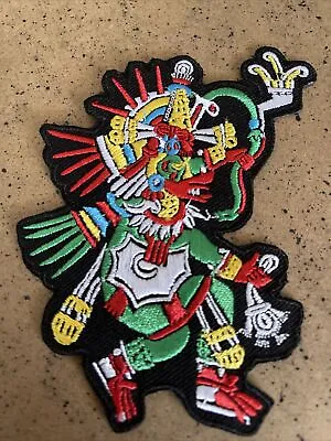 Aztec Iron On-Embroidered Patch. (Quetzalcoatl: God Of Wisdom). Parche Azteca • $13.99