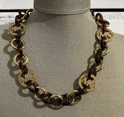 Michael Kors Gold Tone & Tortoise Chain Link Necklace • $49.99