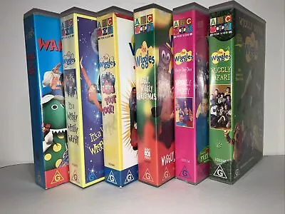 The Wiggles VHS Video Tape Bundle Lot X6 Wiggly Safari Wiggly Party All Tested • $69.95