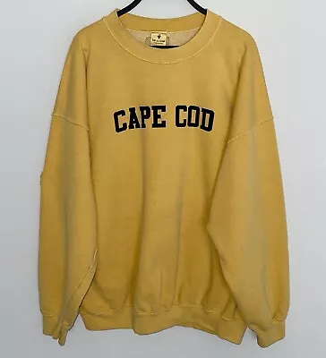 Vintage 90s CAPE COD MA Oversized Sweatshirt Soft As A Grape Yellow 2XL XXL • $29.99