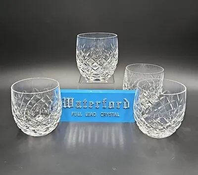 Waterford Crystal POWERSCOURT 4 Old Fashioned Glasses GOOD Stain • $159.88
