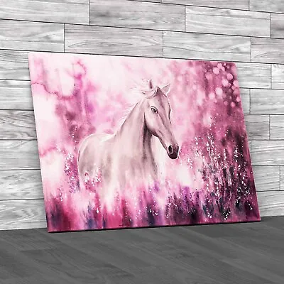 Wild Horse Watercolor Captivating Watercolour Original Canvas Print Large • £59.95