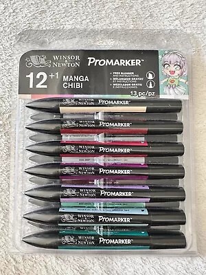 Winsor & Newton Promarker Manga Chibi 12+ 1 Blender Brand New • £17.99