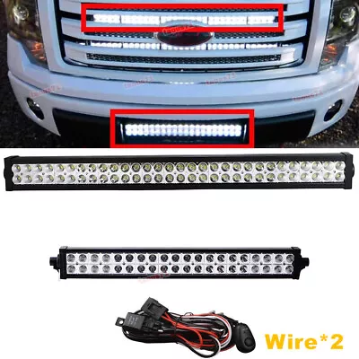 For 09-14 Ford F150 Upper Grille Lower Hidden Bumper Combo LED Light Bar Kits • $85.72