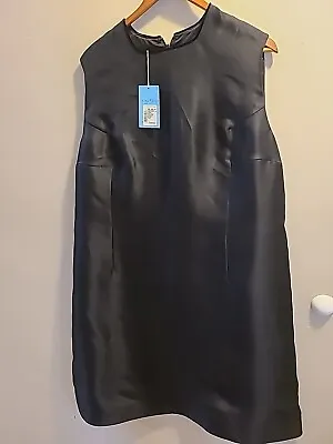 Zang Toi Dress W/Jacket Black 100% Silk Sz 14/16 • $1200