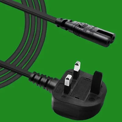 Maplin 5m Black Power Lead / Mains Cable Figure Of 8 IEC C7 Connector 3 Pin Plug • £6.99