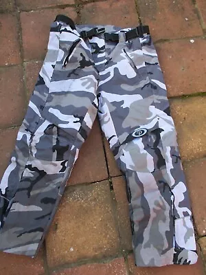 £16 • Buy Men's Unbranded Size 4xl Black & White Camo Motorcycle Textile Trousers