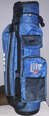 Datrek 6-Way Blue Black Carry Cart Golf Bag Miller Lite 3-Pockets Strap Mens 35” • $104.25