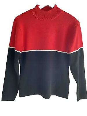 Metropolis Vintage Retro Wool Ski Sweater Size Medium Red Black • $30