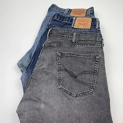 Lot Of 3 Levi's 505 Blue/Gray Jeans Men's Size 38x32 • $38.99