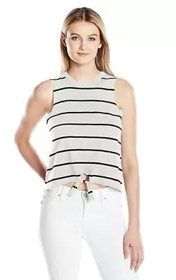 Chaser Women's Striped Sleeveless Tie Front Muscle Tank Top Shirt Large • $10.45