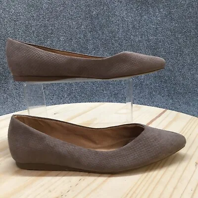 Me Too Shoes Womens 7.5 M Gwenn Slip On Flats Beige Suede Casual Pointed Toe • $34.19