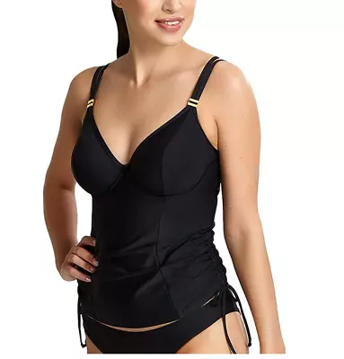 Panache Swim Anya Riva Underwire Tankini Top Black Size 40G 7338 • $32.50