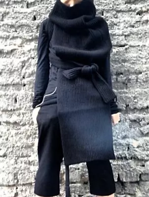 Haider Ackermann Long Wool Scarf With Belt  Sz. OS /Rick Owens/Raf Simons/ • $495