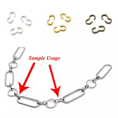 100x Link Connectors Iron Chain Combine Clasps 8mm For Necklaces Bracelets • £2.63