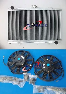 3 Row Aluminum Radiator+Fan For Nissan Silvia S13 240SX SR20DET 93 MT 1989-1994 • $155