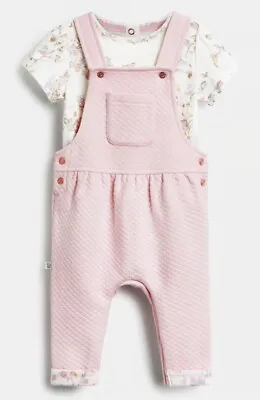 Ted Baker Baby Girls Dungaree Set Age 9-12 Months Brand New • £13.99