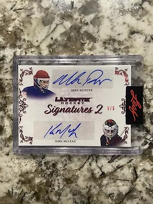 2023 Leaf Ultimate Hockey Signatures 2 Mike Richter Kirk McLean Dual Auto 5/5 • $14.95