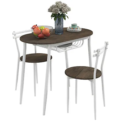 HOMCOM Dining Table And Chairs Set Of 3 Oval Kitchen Table With 2 Chairs • £59.99