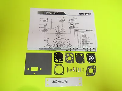 McCulloch Trimmer MAC2816 Mac2832 Roadrunner Silver Eagle C1U-M29 Carb Kit • $20.95