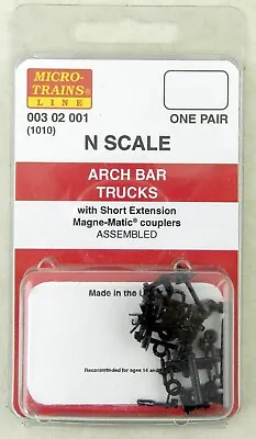 N Scale Arch Bar Trucks  W/Short Extension Couplers (1 Pair) - MTL #00302001 • $5.09