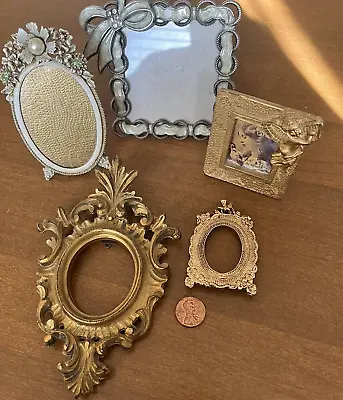 Lot Of 5 Vintage Style Small Miniature Picture Photo Frames Ornate Floral • $29.98