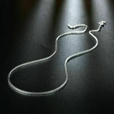 Mens Womens 925 Sterling Silver 1.5mm Width Square Box Chain Necklace 16  - 24   • $8.99