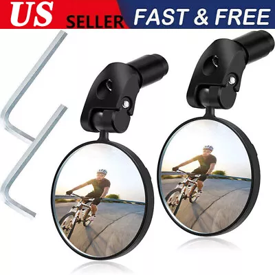 Bicycle Bar End Mirror 360° Rotating Rearview MTB Mountain Bike Rear View Mirror • $8.99