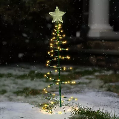 Touch Of Eco Merrylite Solar LED Metal Tree Decor Large 140 Warm  White Lights • $42