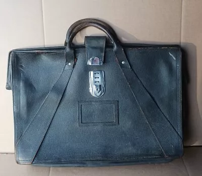 Vintage US Gov/Military 3 Compartmant Leather Briefcase By Stebco Products Corp • $30