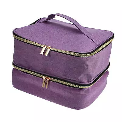  Double Layer Nail Polish Organizer Case Nylon Purple • $19.83