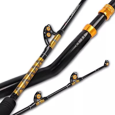 2Pc Bent Butt Saltwater Offshore Heavy Trolling Rod Big Game Roller Fishing Pole • $219.99