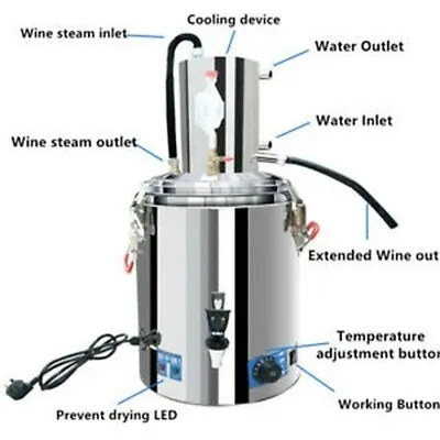 Moonshine Still Alcohol Whisky Wine Alembic Still Brewing 304 Stainless Steel • $441.99