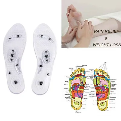 Magnetic Massage Shoe Insoles Acupressure Foot Therapy Reflexology Pain Relief • £2.99