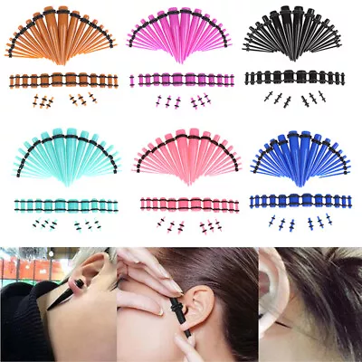 36Pcs Ear Gauge Taper And Plug Stretching Kit Ear Flesh Tunnel Expansion 14G- Wi • £2.65