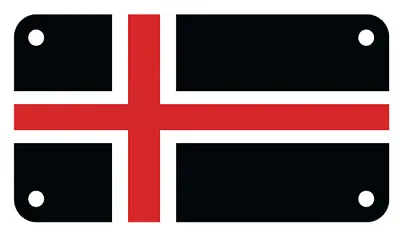 Iceland Flag Black Red & White Version 4  X 7  ATV Motorcycle License Plate  • $13.57