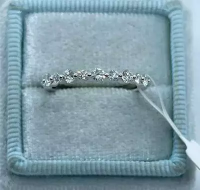 1.80Ct Round Real Moissanite Half Eternity Band Ring 14k White Gold Plated • $93.59