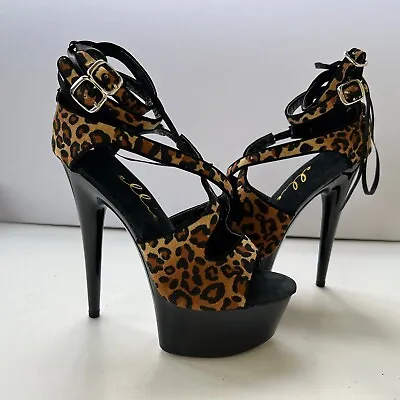 Ellie Strap Platform Stiletto Peep Toe Women Shoes Heel 609/Viveca Leo Size 6 • $29.99