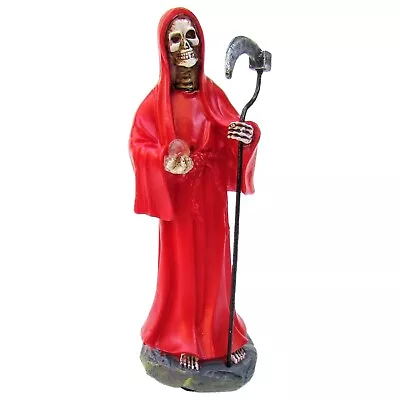 Estatua De La Santa Muerte 5  Roja / Red Holly Death Miniature Statue • $14.99