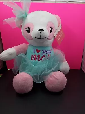 Dan Dee Tutu Panda Bear Plush Heart I Love You Mom Pink Teal Mother's Day New • $13.99