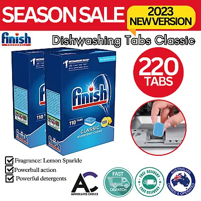 2x Finish Dishwashing Tablets Tabs Classic Everyday Clean Lemon Sparkle 110pk • $56.39