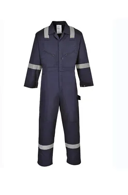 Work Coverall Overall Boilersuit HI VIS Tape Knee Pad Pockets Portwest F813 • £26.99