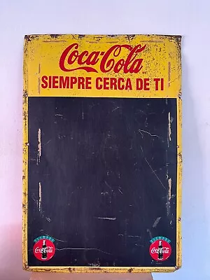 Vintage Mexican Siempre Always COCA COLA Tin Metal Menu Chalkboard Sign 90's • $249.99