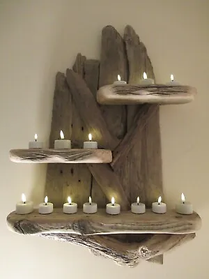 Natural Enchanting Driftwood Shelves Solid Rustic Shabby Chic Nautical • £59.99