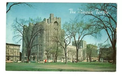 The Masonic Temple Detroit Michigan Unused Vintage Postcard EB143 • $1
