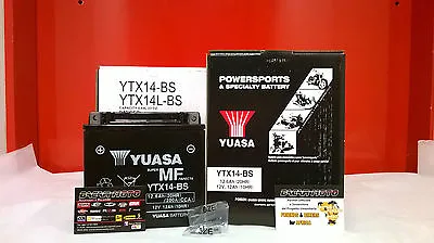 Battery Kawasaki YUASA YTX14-BS Charged VN Vulcan Drifter 800 1999 2000 2001 • £102.04
