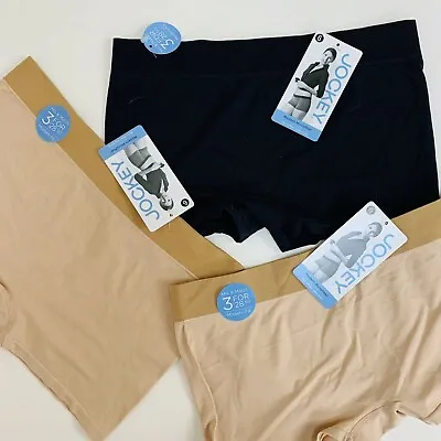 $28 • Buy JOCKEY Lot Of 3 Boyshorts Panties Modern Fit Microfiber 2 Nudes & 1 Black ~ Sz 6